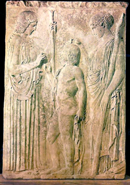 Bassorilievo con Trittolemo, Demetra e Persefone